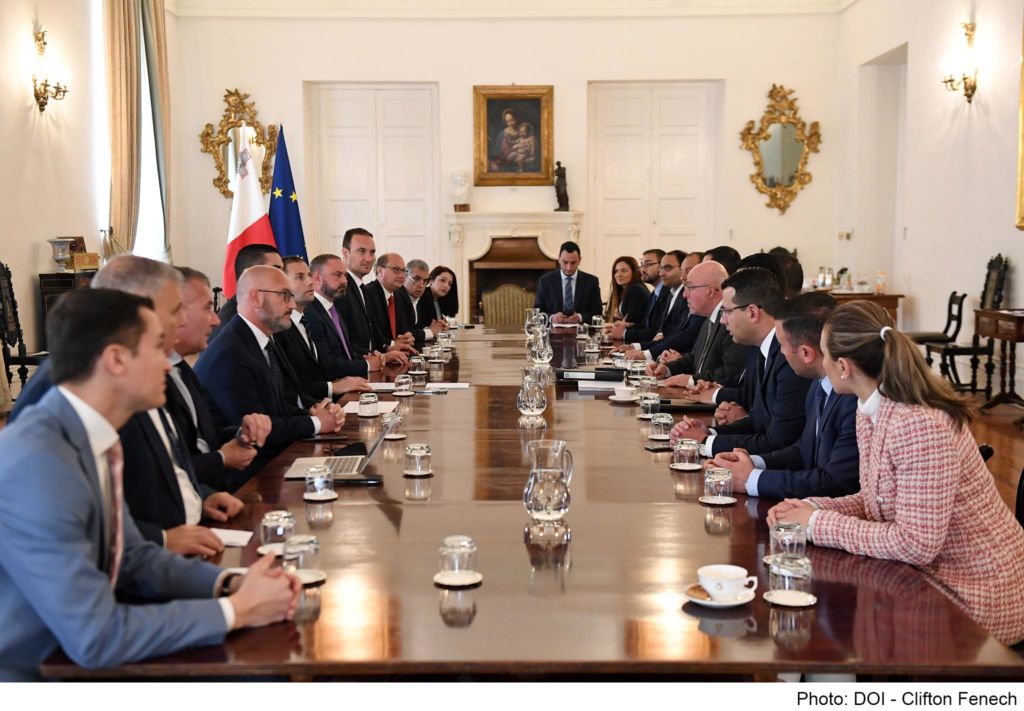 Malta's Cabinet of Ministers meets at the start of the legislature 