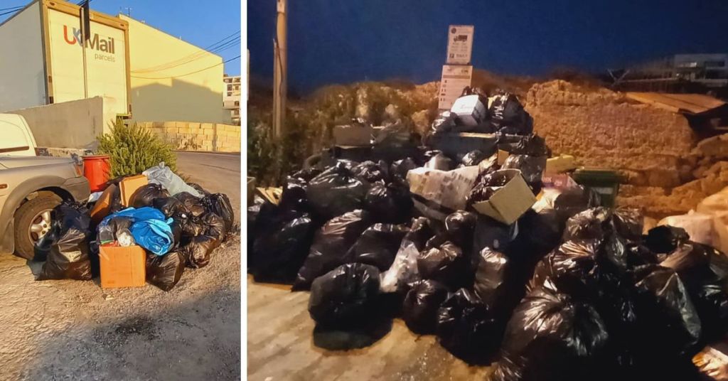 Rubbish Piles Flood Mellieħa Amid The Tourism Season