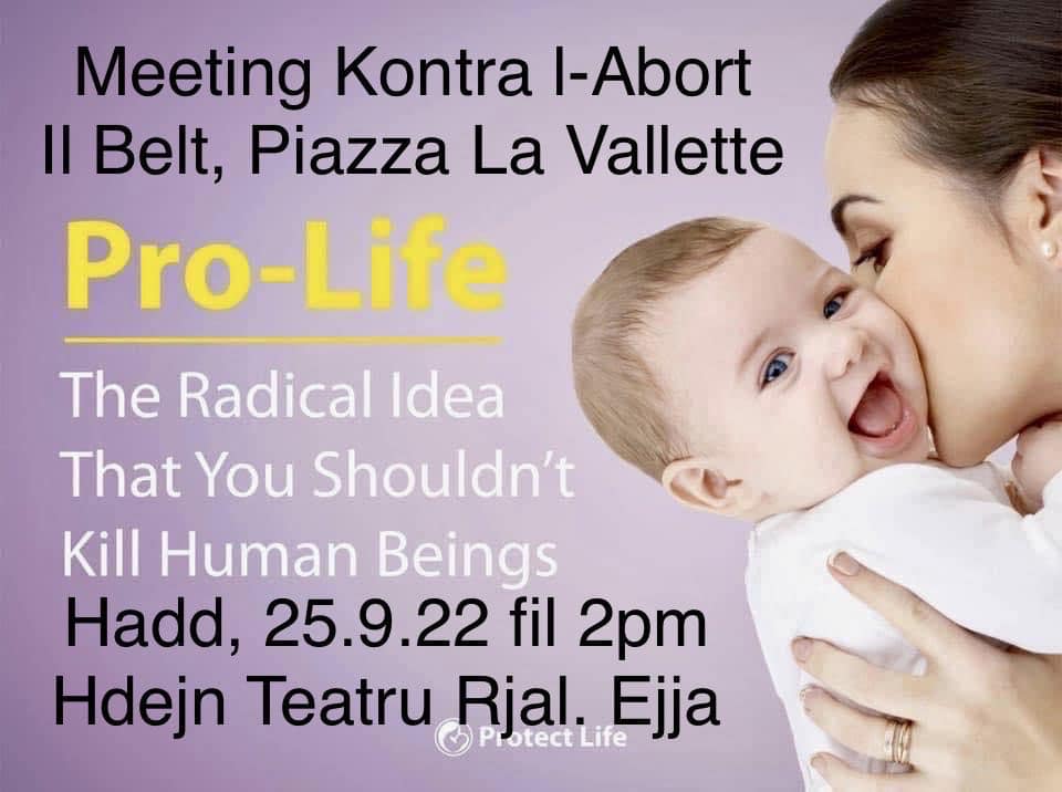 A slogan promoting last weekend's pro-life rally in Valletta