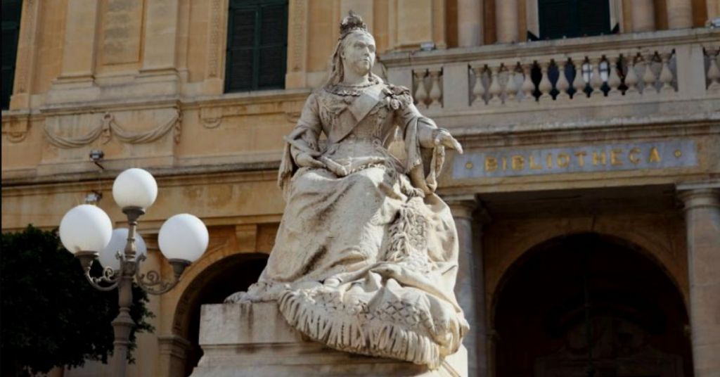 The Queen Victoria monument in Republic Square, Valletta