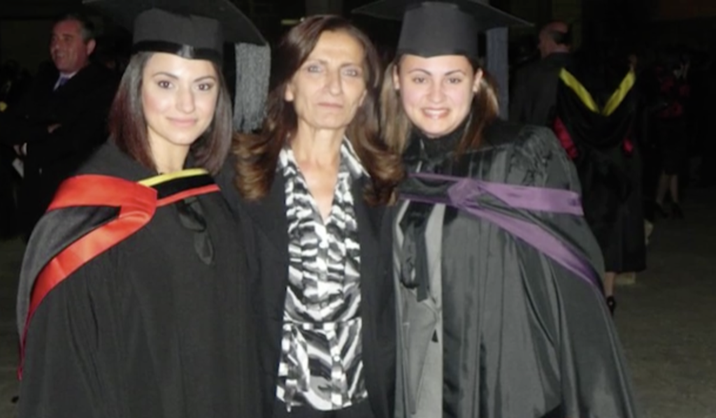 Sr Ramona Privitelli with her family after her university graduation