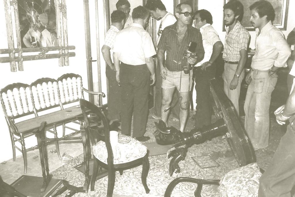 The ransacking of the home of former Nationalist Party leader Eddie Fenech Adami (seen here second left)