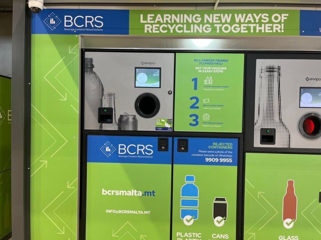 A reverse vending machine