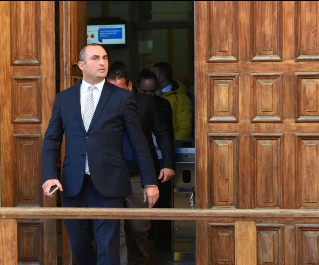 Criminal lawyer Franco Debono exiting court. Credit: Chris Sant Fournier 