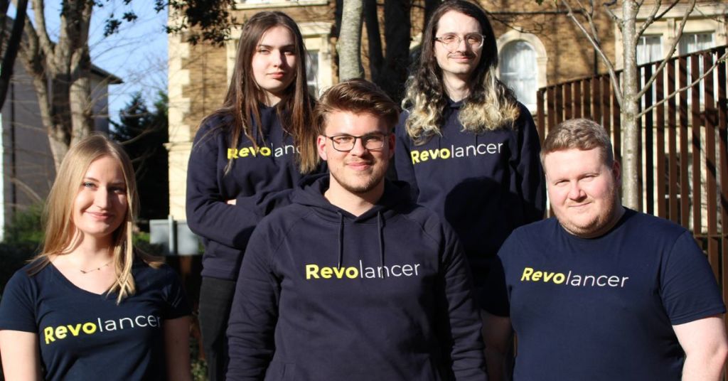 Karl Swanepoel CEO of Revolancer (pictured front and centre) with his leadership team.