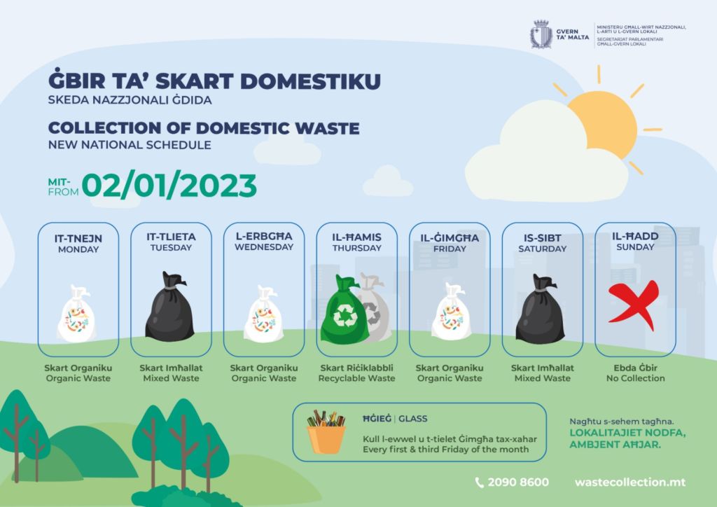 Malta Announces New Rubbish Bag Collection Days For The Entire Island