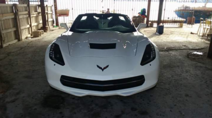 A Corvette used by the Degiorgios parked at the infamous Marsa 'potato shed'