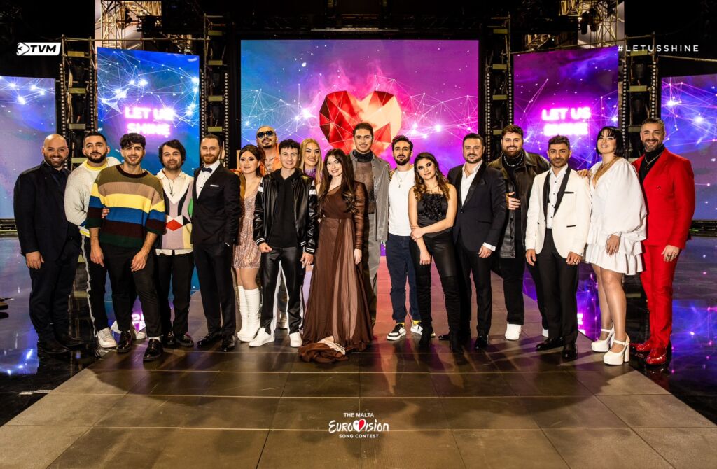 The 16 Finalists of the Malta Eurovision Song Contest 2023 (source: Eurovision Song Malta Facebook Page)