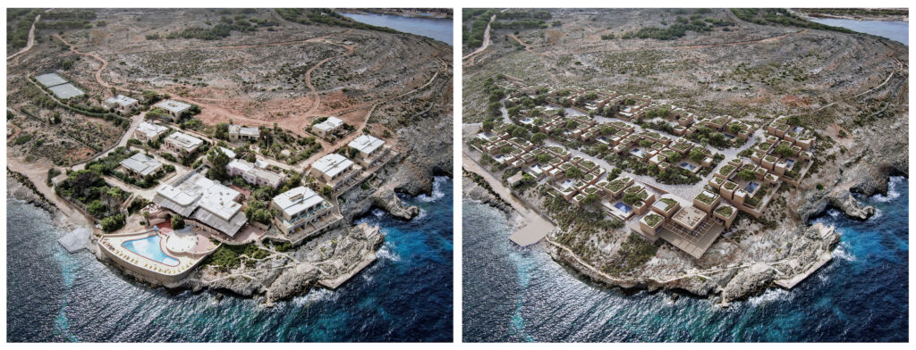 Left: The current state of the Bungalows, Right: The proposed Bungalows 