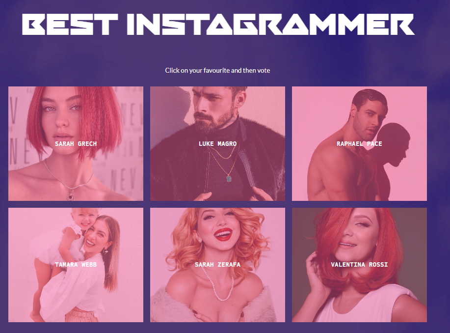 Best Instagrammer is one of the most popular categories so far