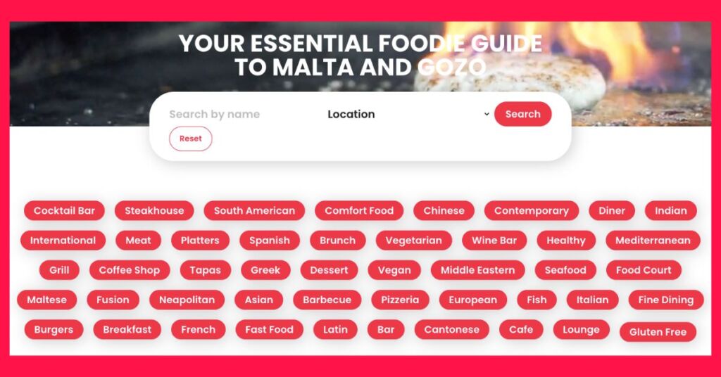 Choose your favourite cuisine from the different categories 
