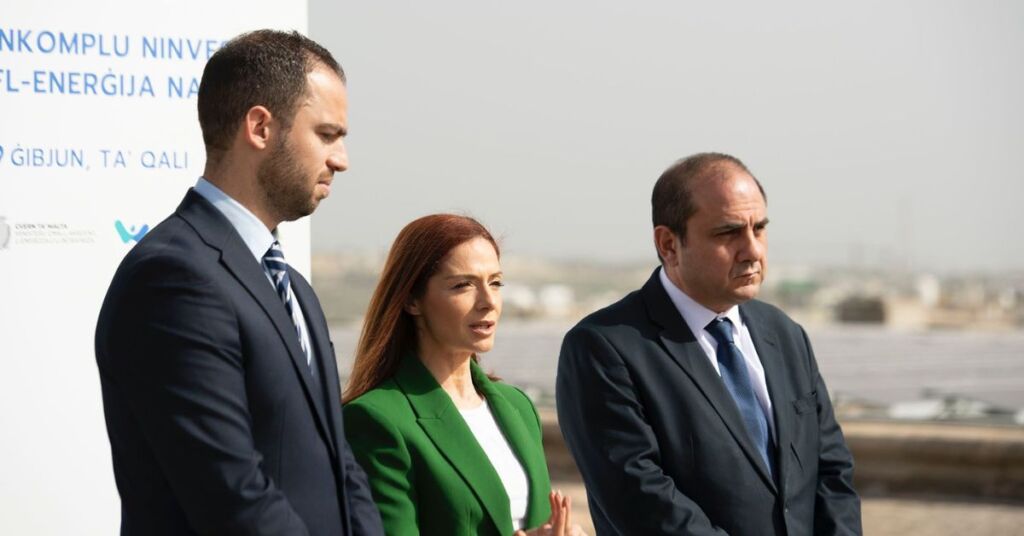 Michel Stivala (right) with Environment Minister Miriam Dalli (centre)