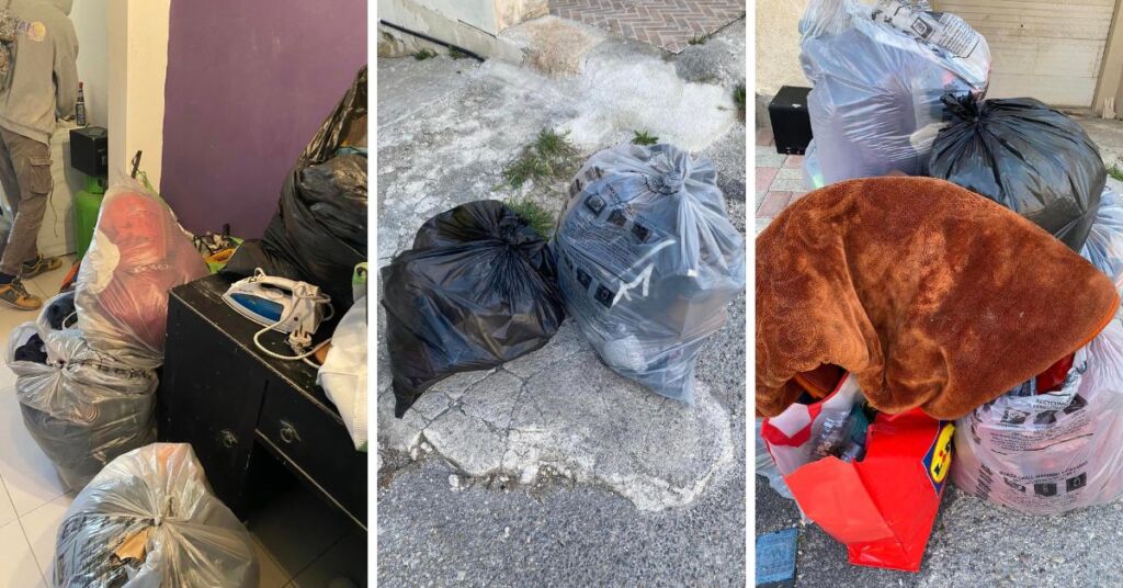 Their possessions - possibly including a passport - were stuffed into trash bags by a landlord in the process of evicting them illegally