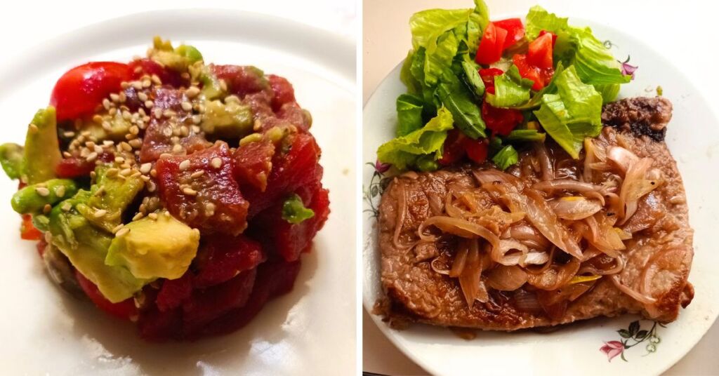 Tuna Tartare, Tonno all' Agrodolce. Recipes by author.