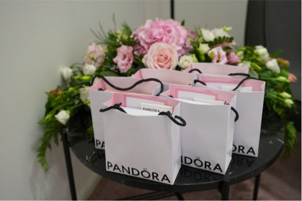 Gift bags handed out during the brand launch event