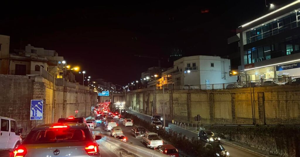 Recent traffic in Regional Road. Photo: Maltese Roads Traffic Updates