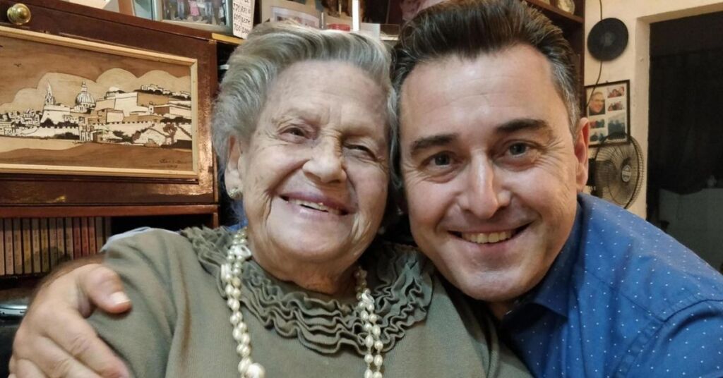 Bernard Grech with his late mother Frida