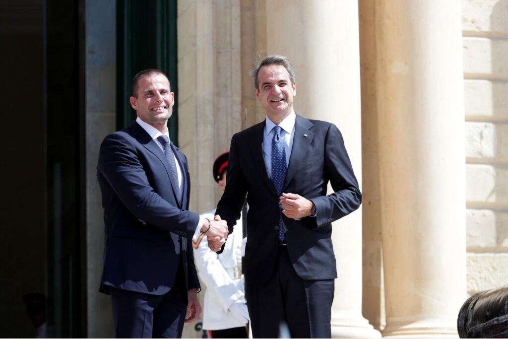 Robert Abela with Greek Prime Minister Kyriakos Mitsotakis