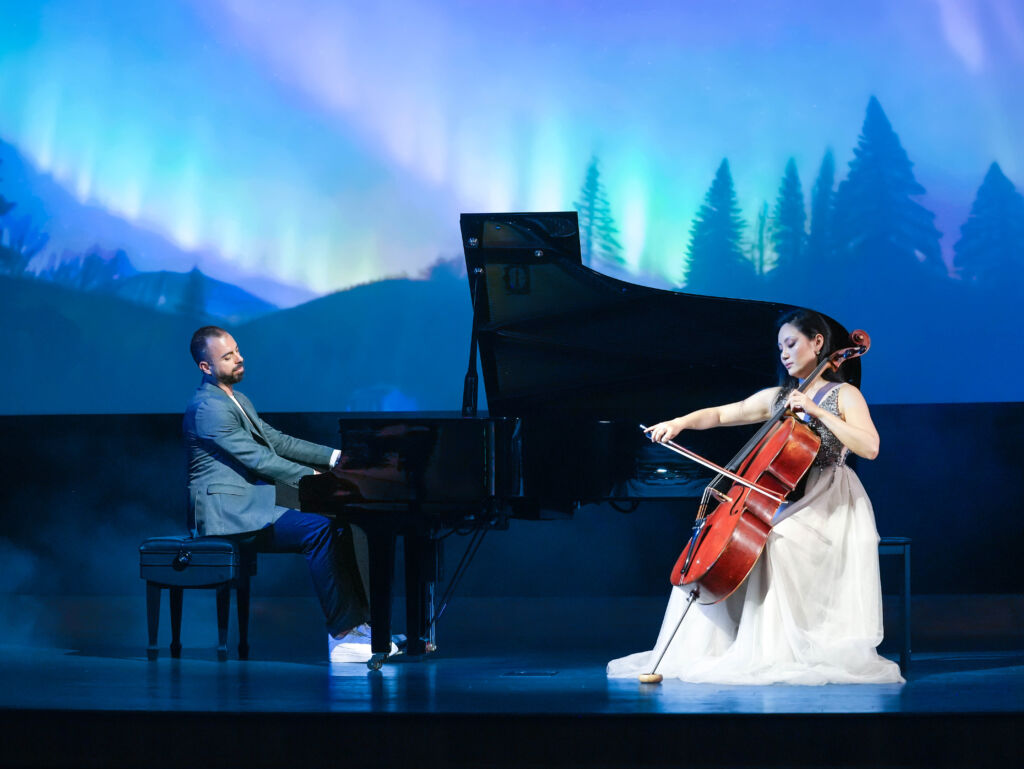  Dr Leonardo Barilaro with Grammy-nominated cellist Tina Guo - Credit: Joel Moody