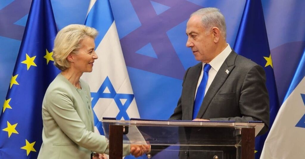 Netanyahu meets Ursula von der Leyen a week after 7th October attacks. Photo: GPO