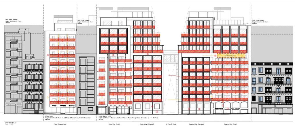 Drawings of the Plaza Regency Hotel expansion permit. Photo: Planning Authority
