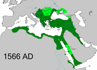 Vastness of the Ottoman Empire in 1566AD